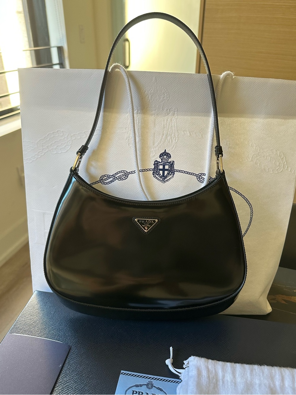 Prada Cleo Brushed Leather Bag